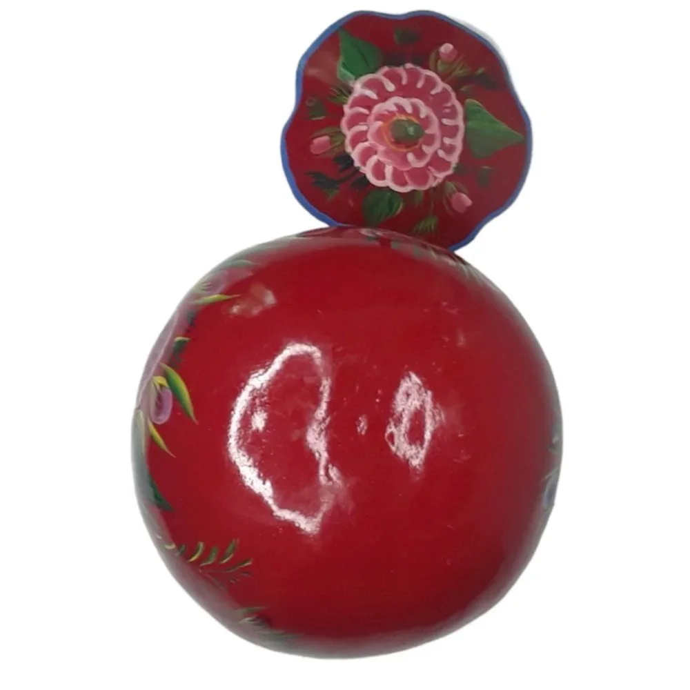 Hand painted Floral Gourd Trinket Jewelry Box with Lid